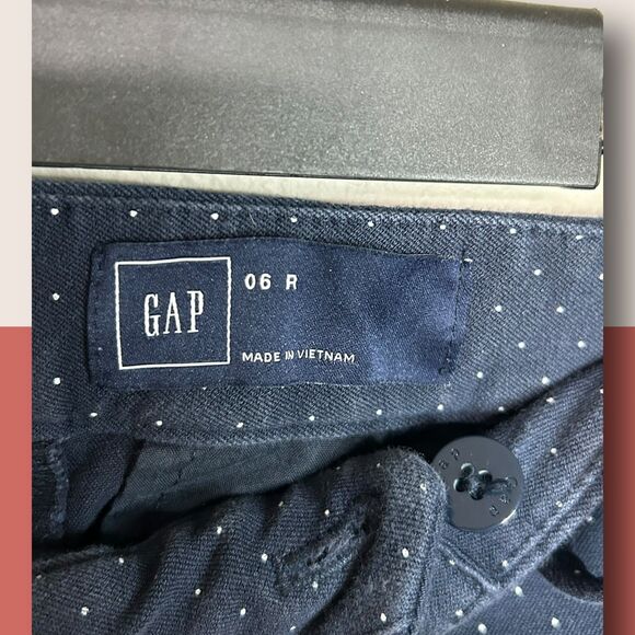 🔵 6R GAP NAVY POLKA DOT SKINNY ANKLE PANTS STRETCHY - Picture 4 of 5